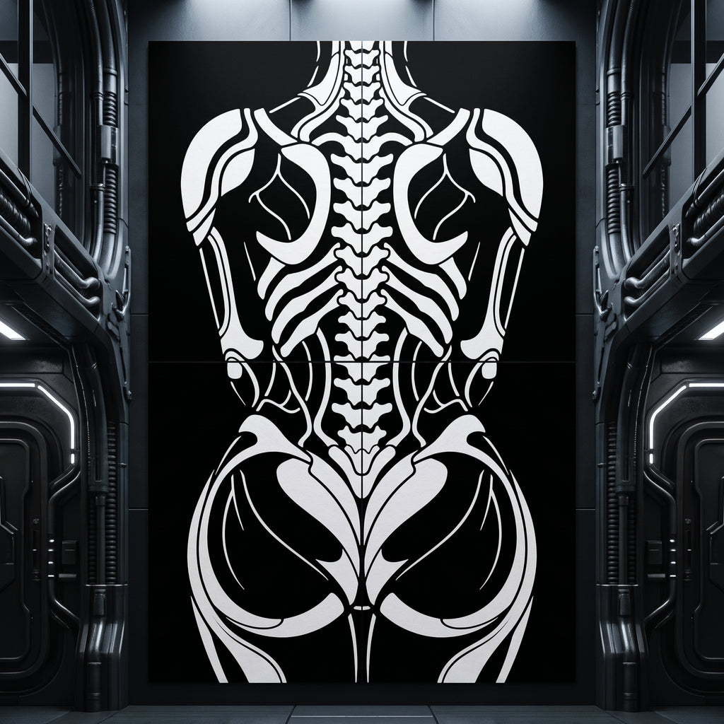 ARMATA | Biomechanical Female Exoskeleton Op Art | Sci-Fi Multi-Print Luxury Wall Art | 1-Of-1