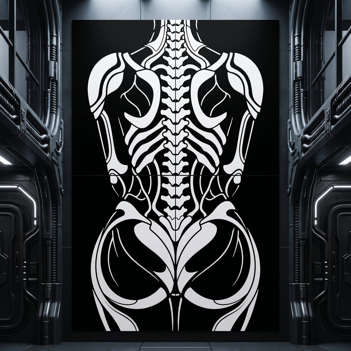 ARMATA | Biomechanical Female Exoskeleton Op Art | Sci-Fi Multi-Print Luxury Wall Art | 1-Of-1
