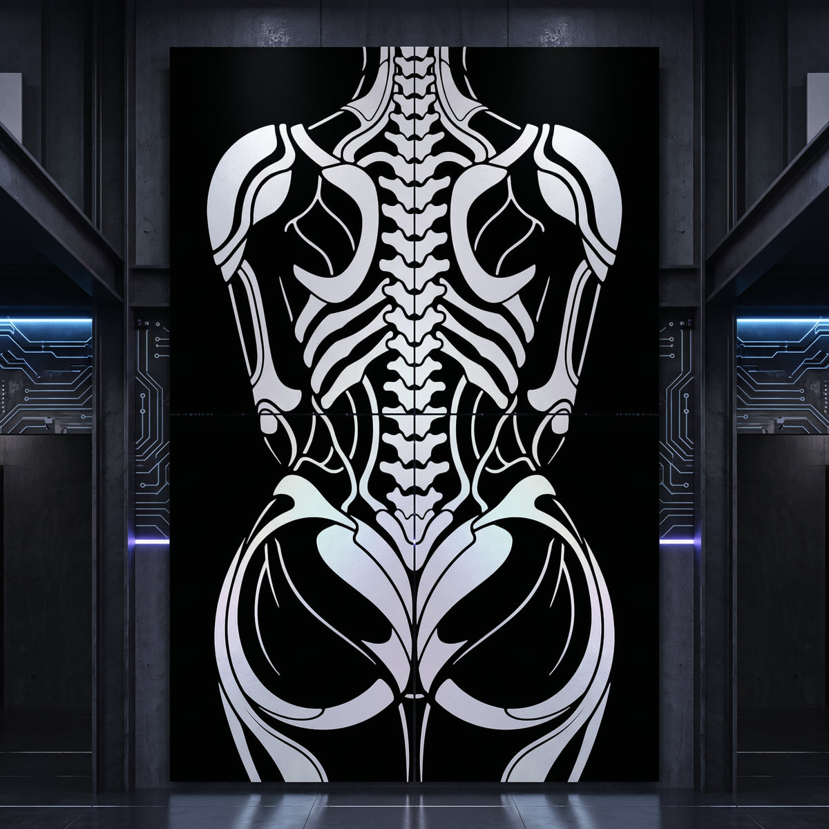 ARMATA | Biomechanical Female Exoskeleton Op Art | Sci-Fi Multi-Print Luxury Wall Art | 1-Of-1