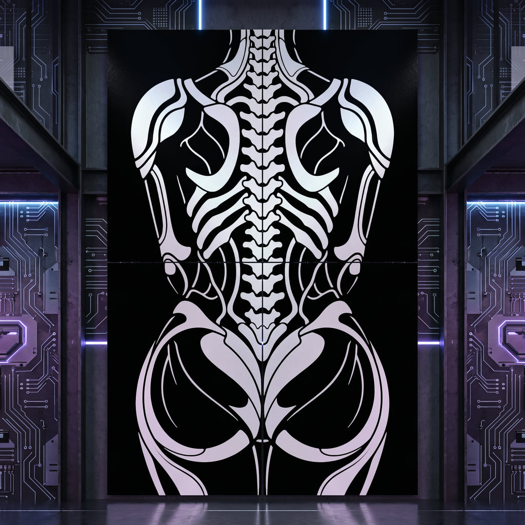 ARMATA | Biomechanical Female Exoskeleton Op Art | Sci-Fi Multi-Print Luxury Wall Art | 1-Of-1