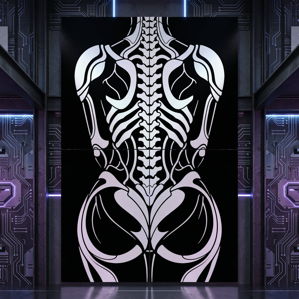 ARMATA | Biomechanical Female Exoskeleton Op Art | Sci-Fi Multi-Print Luxury Wall Art | 1-Of-1
