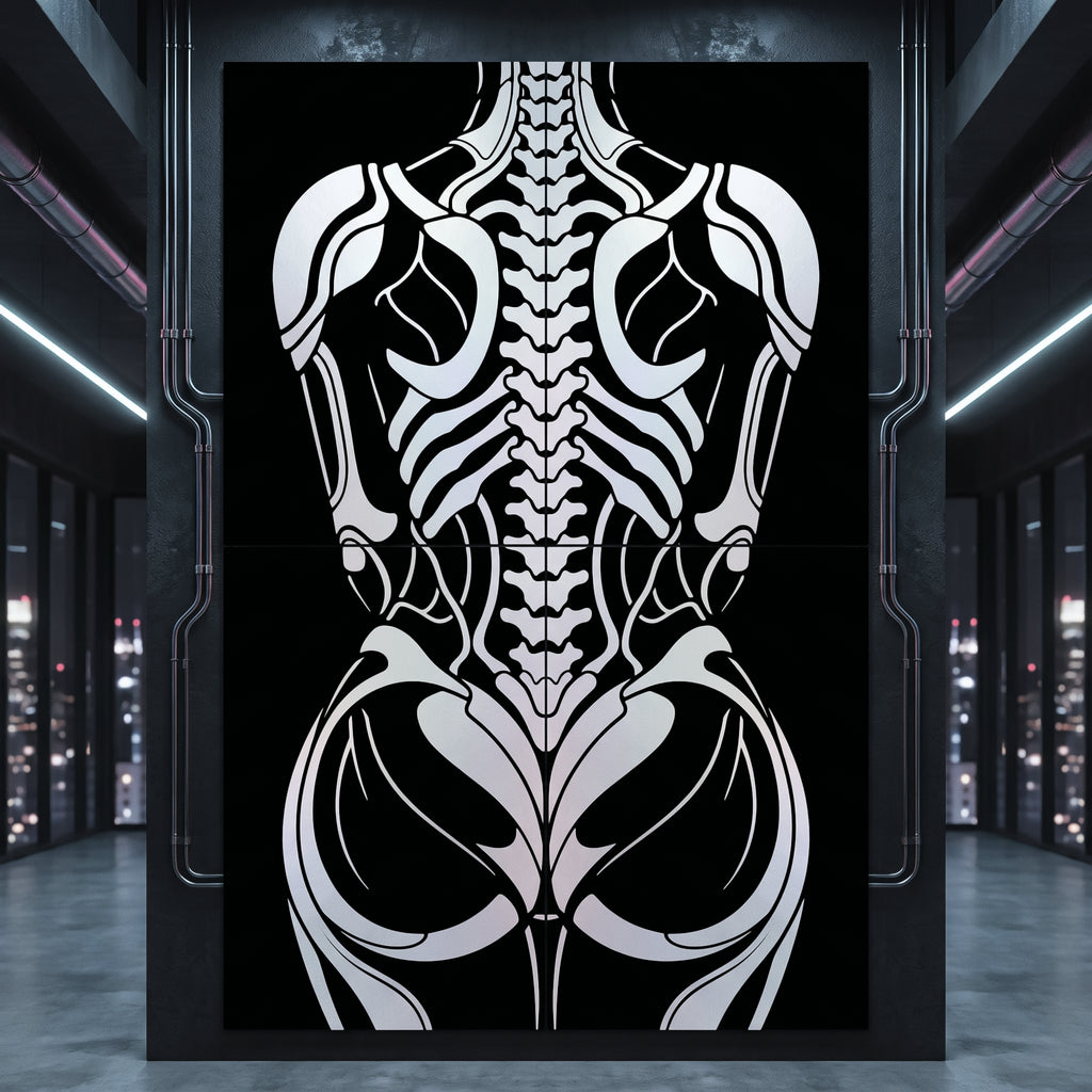 ARMATA | Biomechanical Female Exoskeleton Op Art | Sci-Fi Multi-Print Luxury Wall Art | 1-Of-1