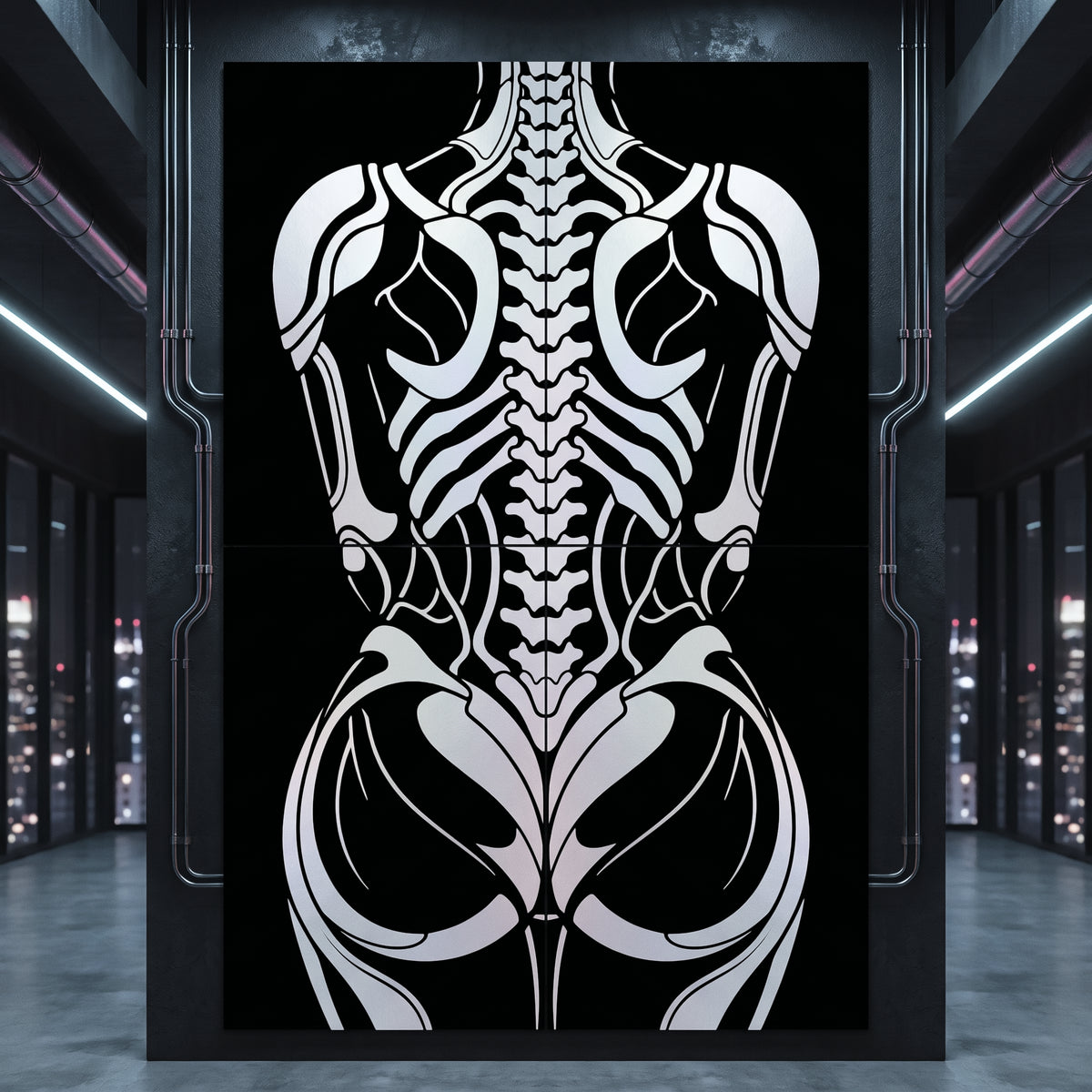 ARMATA | Biomechanical Female Exoskeleton Op Art | Sci-Fi Multi-Print Luxury Wall Art | 1-Of-1
