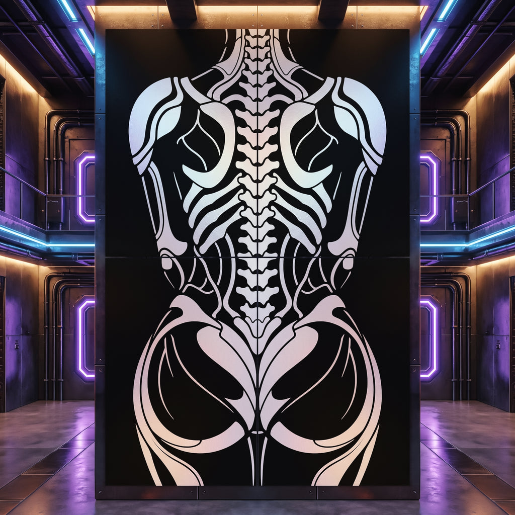 ARMATA | Biomechanical Female Exoskeleton Op Art | Sci-Fi Multi-Print Luxury Wall Art | 1-Of-1