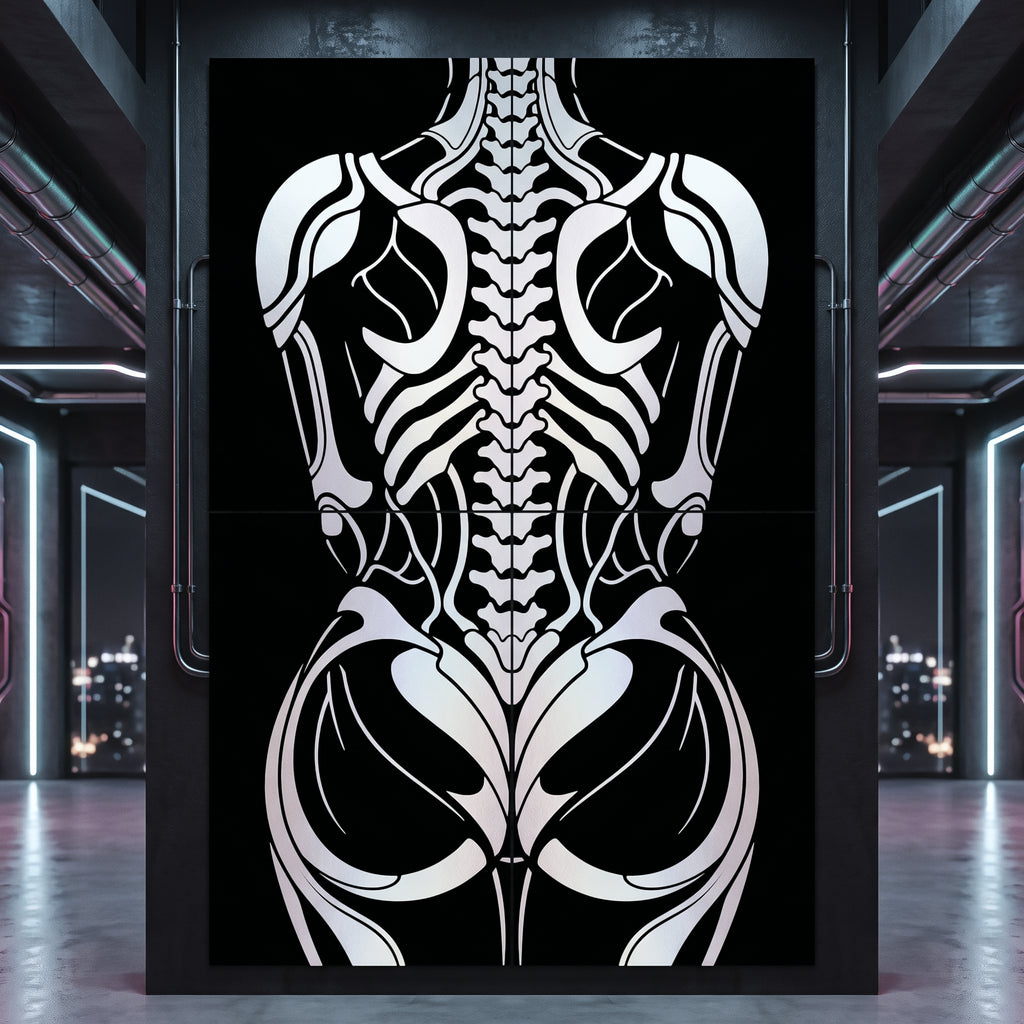 ARMATA | Biomechanical Female Exoskeleton Op Art | Sci-Fi Multi-Print Luxury Wall Art | 1-Of-1