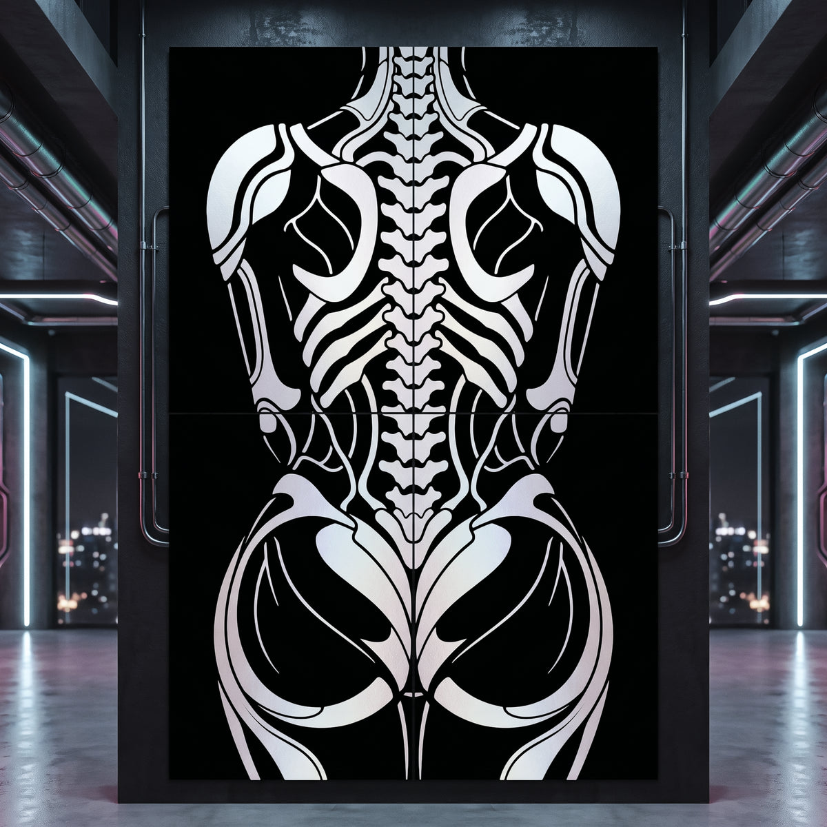 ARMATA | Biomechanical Female Exoskeleton Op Art | Sci-Fi Multi-Print Luxury Wall Art | 1-Of-1