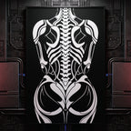 ARMATA | Cybernetic Skeletal Female Body Op Art Print | Luxury Sci-Fi Wall Art