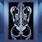 ARMATA | Cybernetic Skeletal Female Body Op Art Print | Luxury Sci-Fi Wall Art