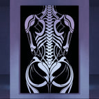 ARMATA | Cybernetic Skeletal Female Body Op Art Print | Luxury Sci-Fi Wall Art