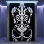 ARMATA | Cybernetic Skeletal Female Body Op Art Print | Luxury Sci-Fi Wall Art