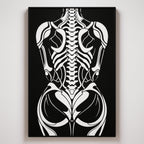 ARMATA | Cybernetic Skeletal Female Body Op Art Print | Luxury Sci-Fi Wall Art