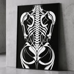 ARMATA | Cybernetic Skeletal Female Body Op Art Print | Luxury Sci-Fi Wall Art