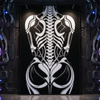 ARMATA | Cybernetic Skeletal Female Body Op Art Print | Luxury Sci-Fi Wall Art