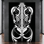 ARMATA | Cybernetic Skeletal Female Body Op Art Print | Luxury Sci-Fi Wall Art