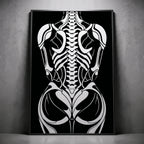 ARMATA | Cybernetic Skeletal Female Body Op Art Print | Luxury Sci-Fi Wall Art
