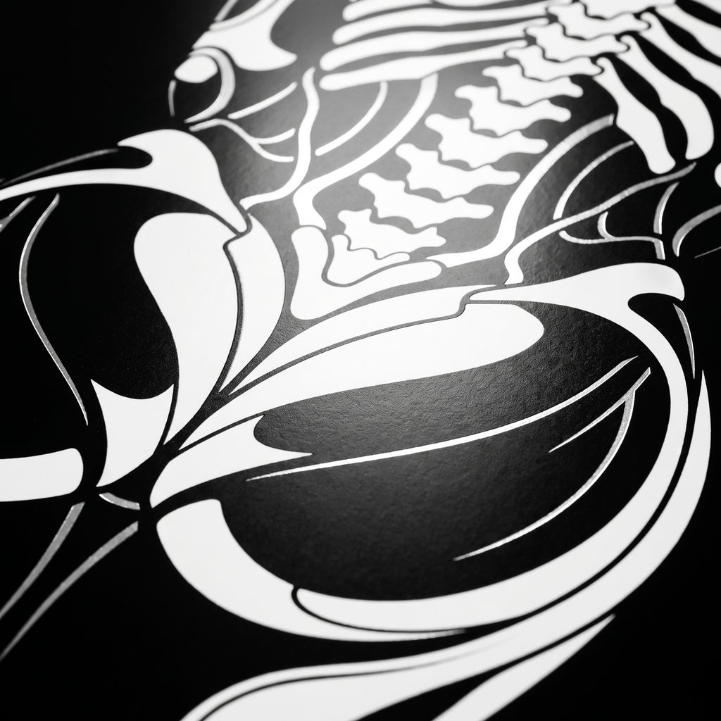 ARMATA | Cybernetic Skeletal Female Body Op Art Print | Luxury Sci-Fi Wall Art