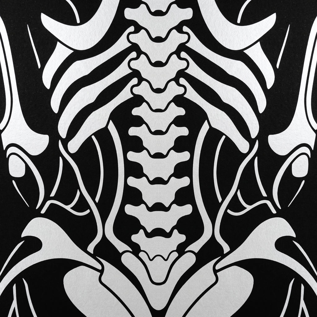 ARMATA | Cybernetic Skeletal Female Body Op Art Print | Luxury Sci-Fi Wall Art