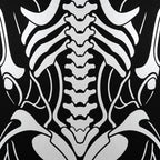 ARMATA | Cybernetic Skeletal Female Body Op Art Print | Luxury Sci-Fi Wall Art