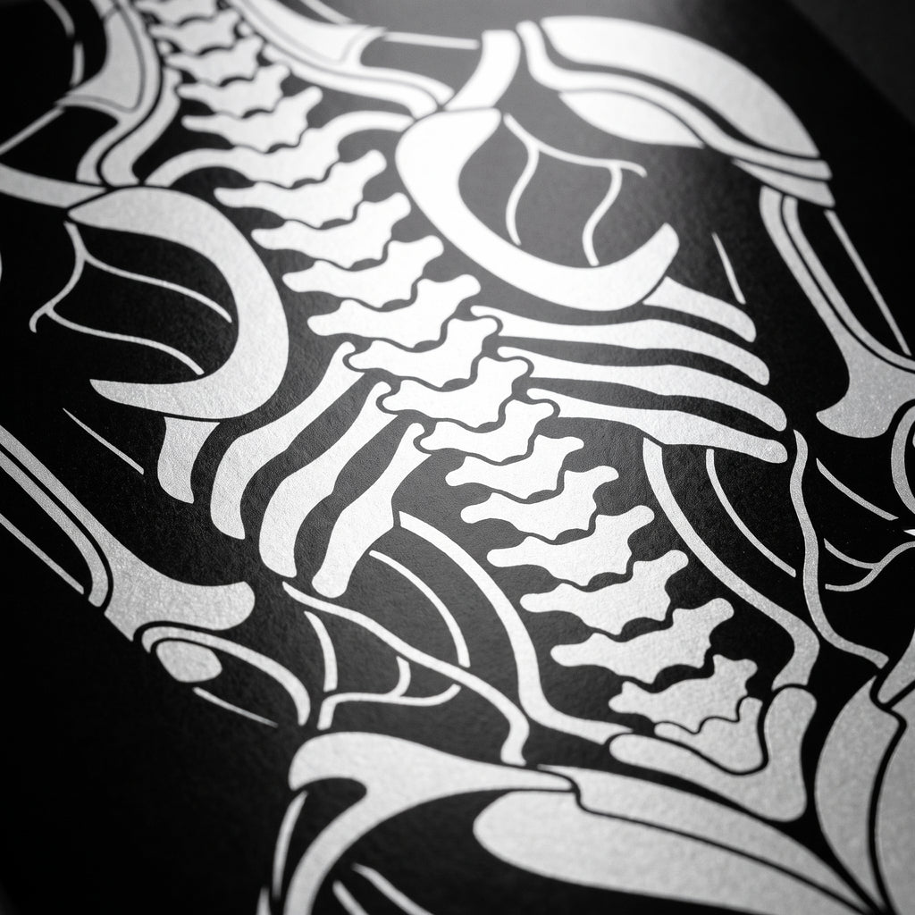 ARMATA | Cybernetic Skeletal Female Body Op Art Print | Luxury Sci-Fi Wall Art