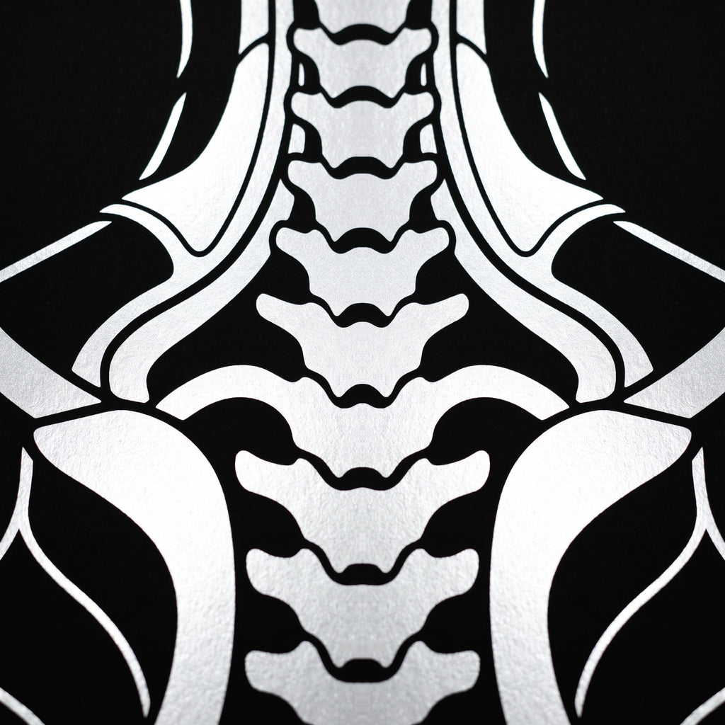 ARMATA | Cybernetic Skeletal Female Body Op Art Print | Luxury Sci-Fi Wall Art