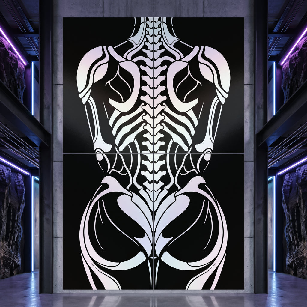 ARMATA | Biomechanical Female Exoskeleton Op Art | Sci-Fi Multi-Print Luxury Wall Art | 1-Of-1