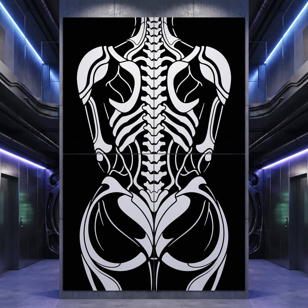 ARMATA | Biomechanical Female Exoskeleton Op Art | Sci-Fi Multi-Print Luxury Wall Art | 1-Of-1