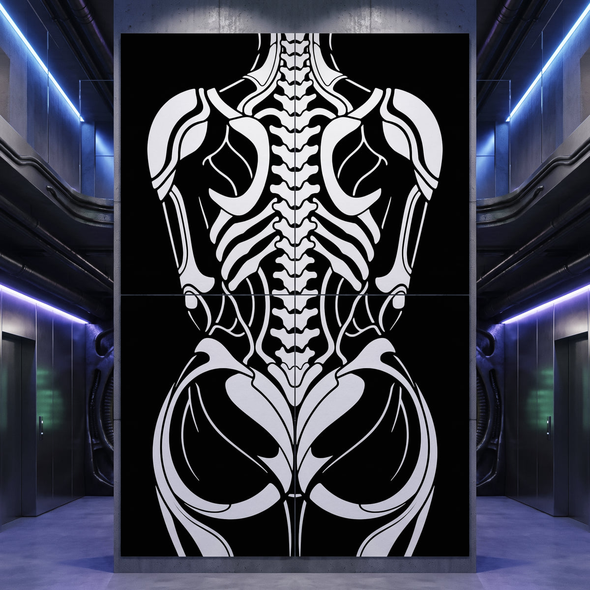 ARMATA | Biomechanical Female Exoskeleton Op Art | Sci-Fi Multi-Print Luxury Wall Art | 1-Of-1
