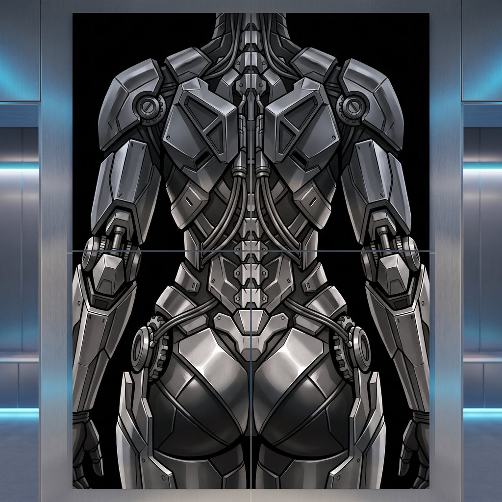 AURORA | Minimalist Cybernetic Female Sci-Fi Concept Art | Multi-Print Luxury Wall Art