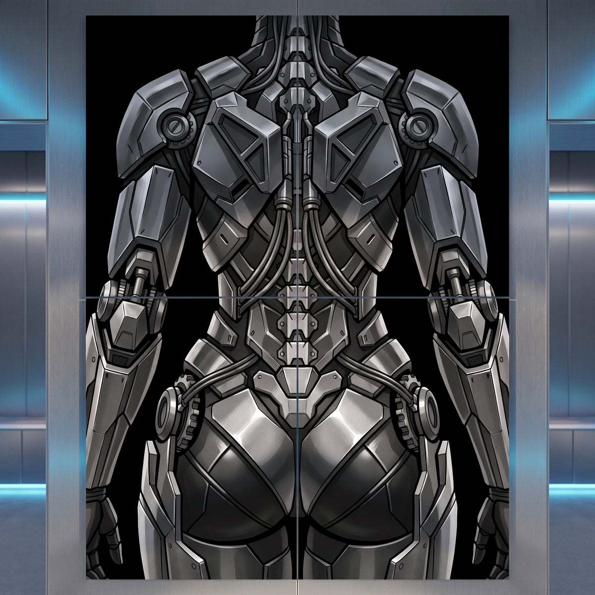 AURORA | Minimalist Cybernetic Female Sci-Fi Concept Art | Multi-Print Luxury Wall Art