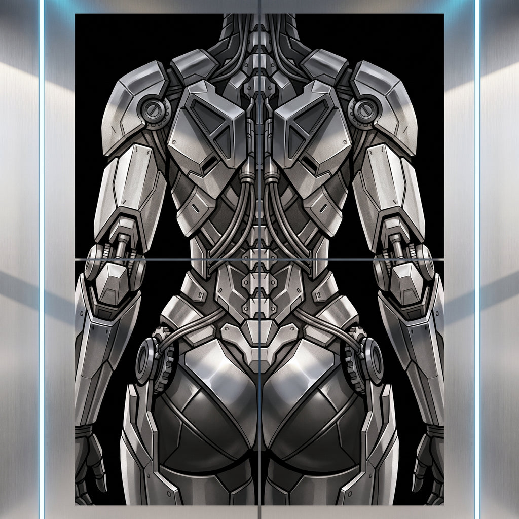 AURORA | Minimalist Cybernetic Female Sci-Fi Concept Art | Multi-Print Luxury Wall Art