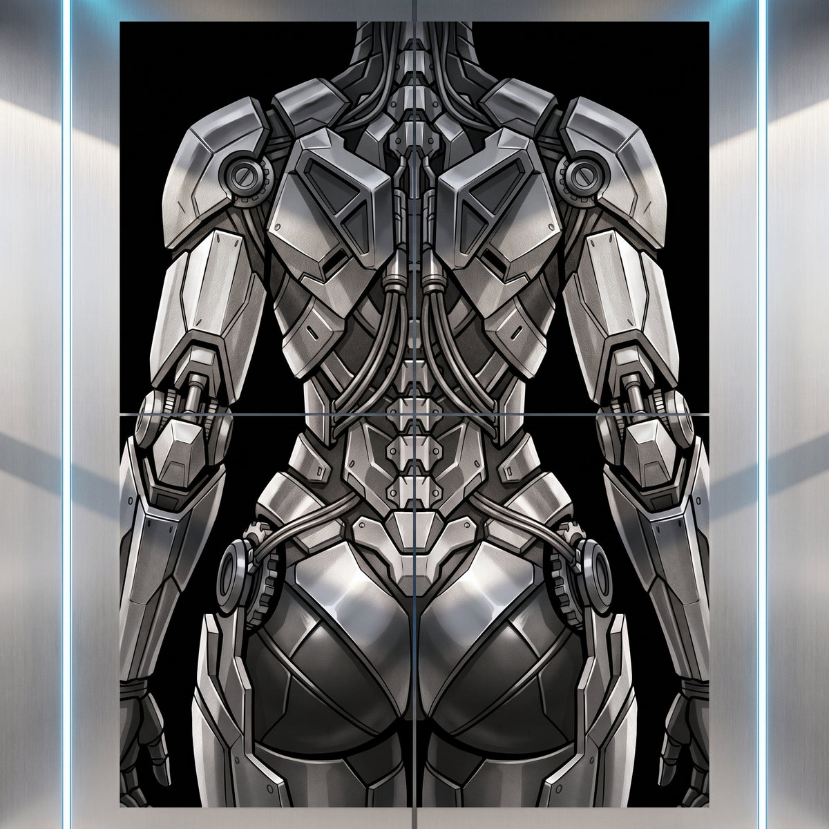 AURORA | Minimalist Cybernetic Female Sci-Fi Concept Art | Multi-Print Luxury Wall Art