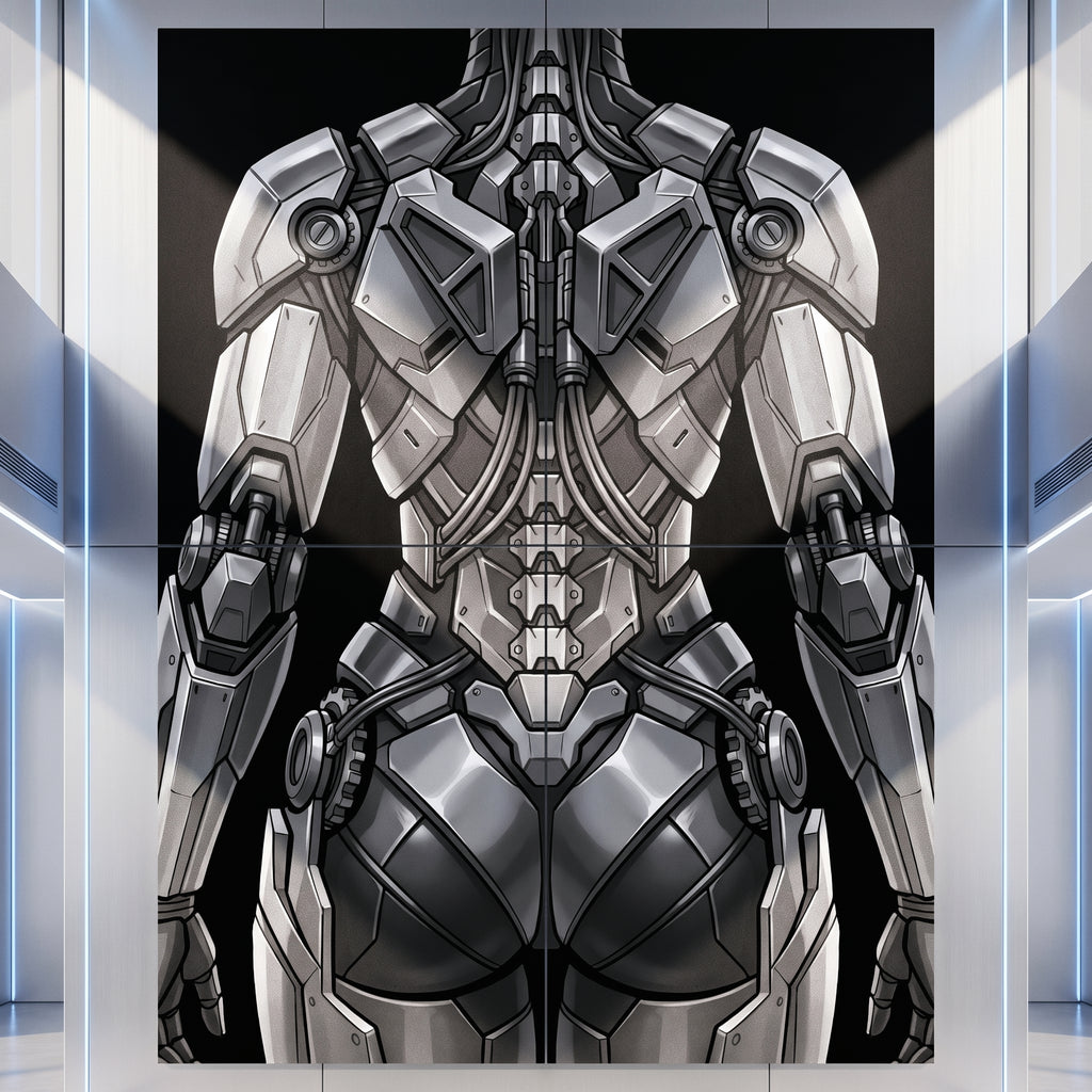 AURORA | Minimalist Cybernetic Female Sci-Fi Concept Art | Multi-Print Luxury Wall Art
