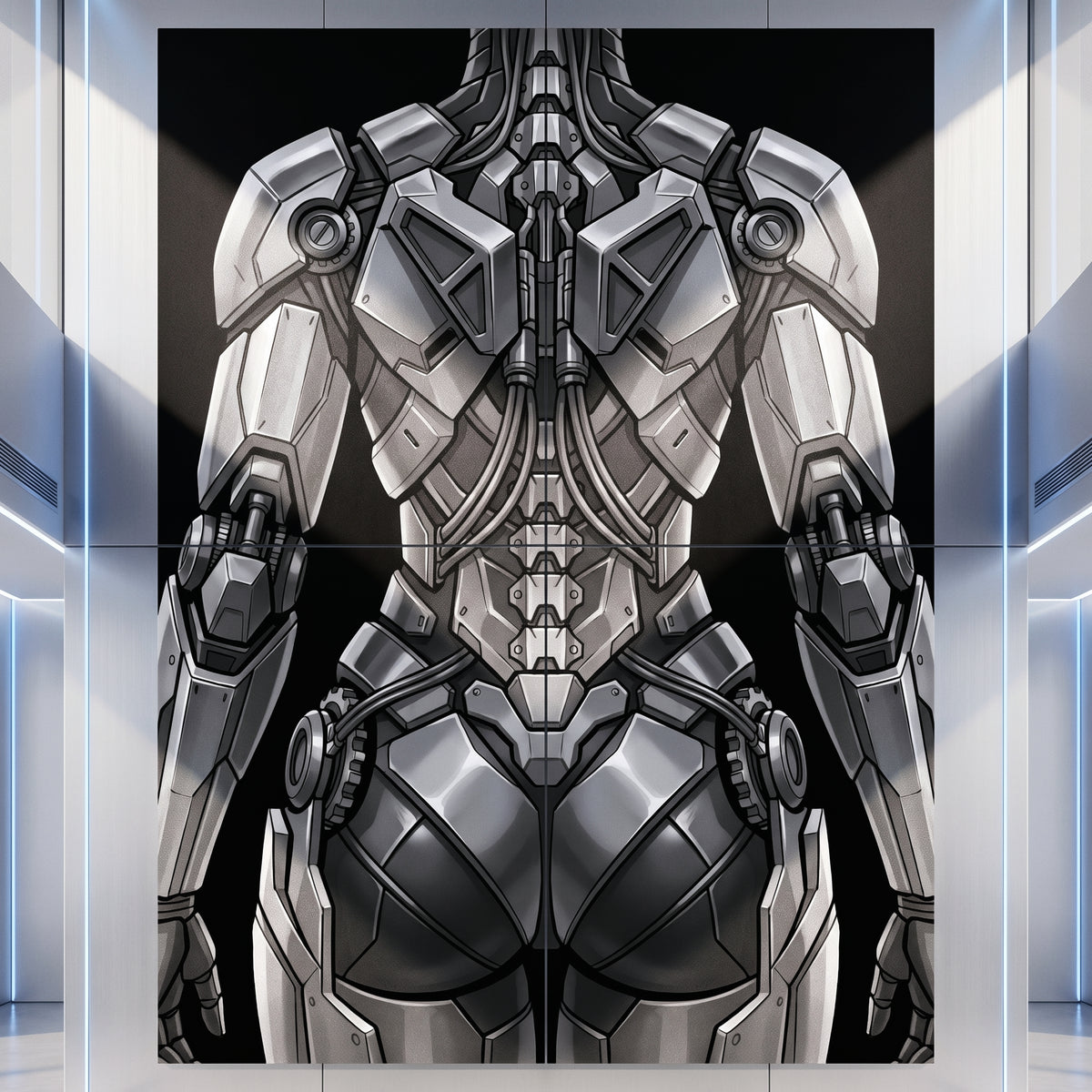 AURORA | Minimalist Cybernetic Female Sci-Fi Concept Art | Multi-Print Luxury Wall Art