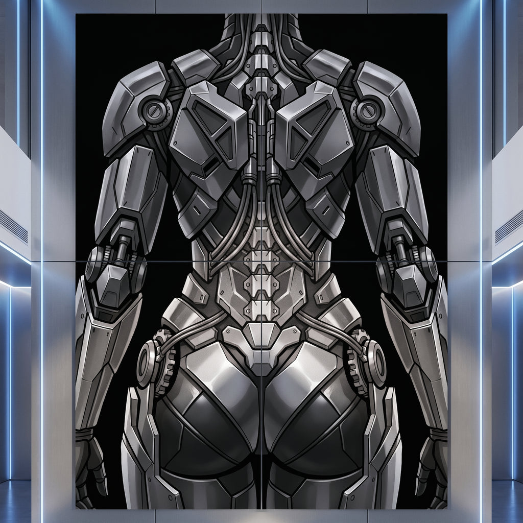 AURORA | Minimalist Cybernetic Female Sci-Fi Concept Art | Multi-Print Luxury Wall Art