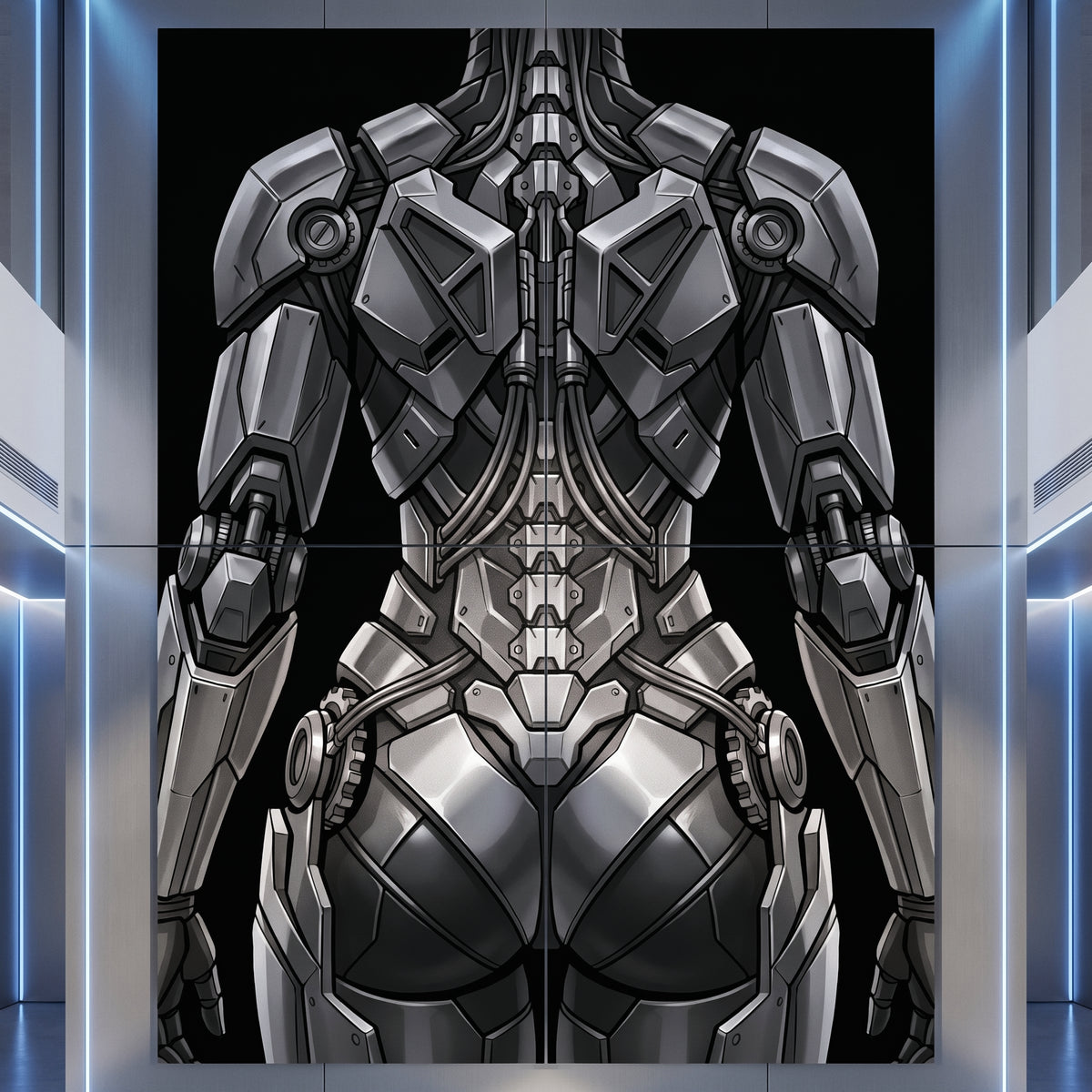AURORA | Minimalist Cybernetic Female Sci-Fi Concept Art | Multi-Print Luxury Wall Art