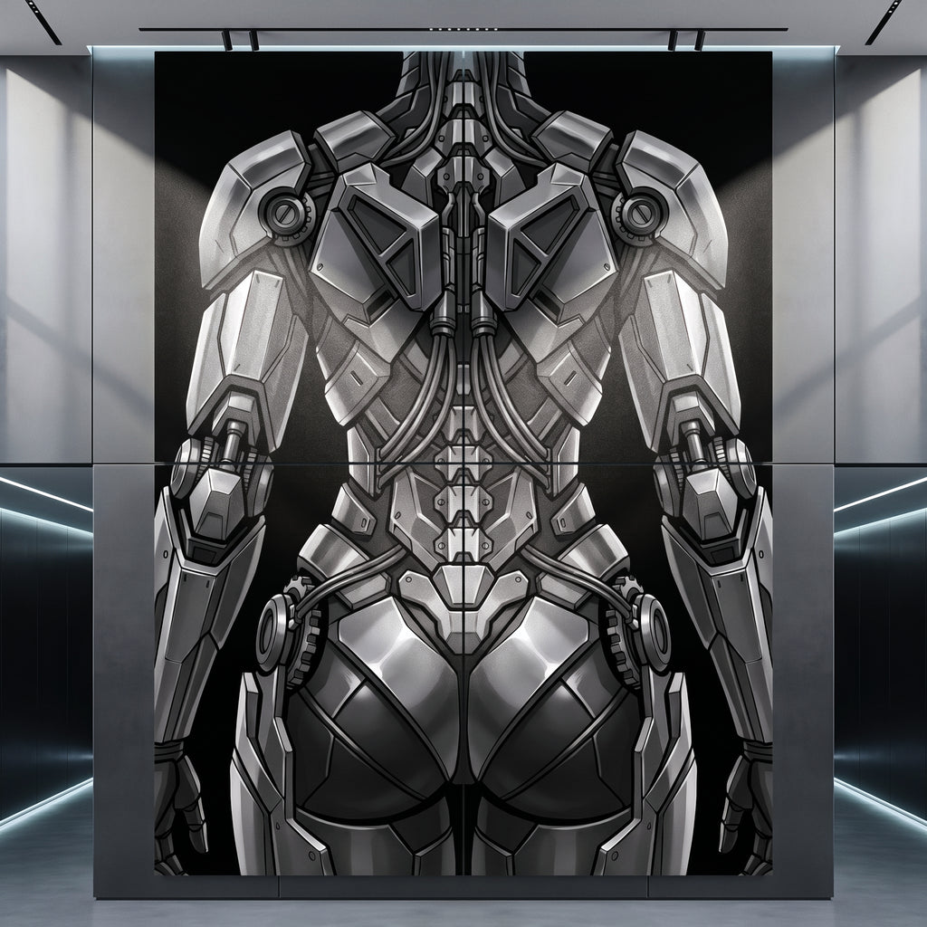 AURORA | Minimalist Cybernetic Female Sci-Fi Concept Art | Multi-Print Luxury Wall Art