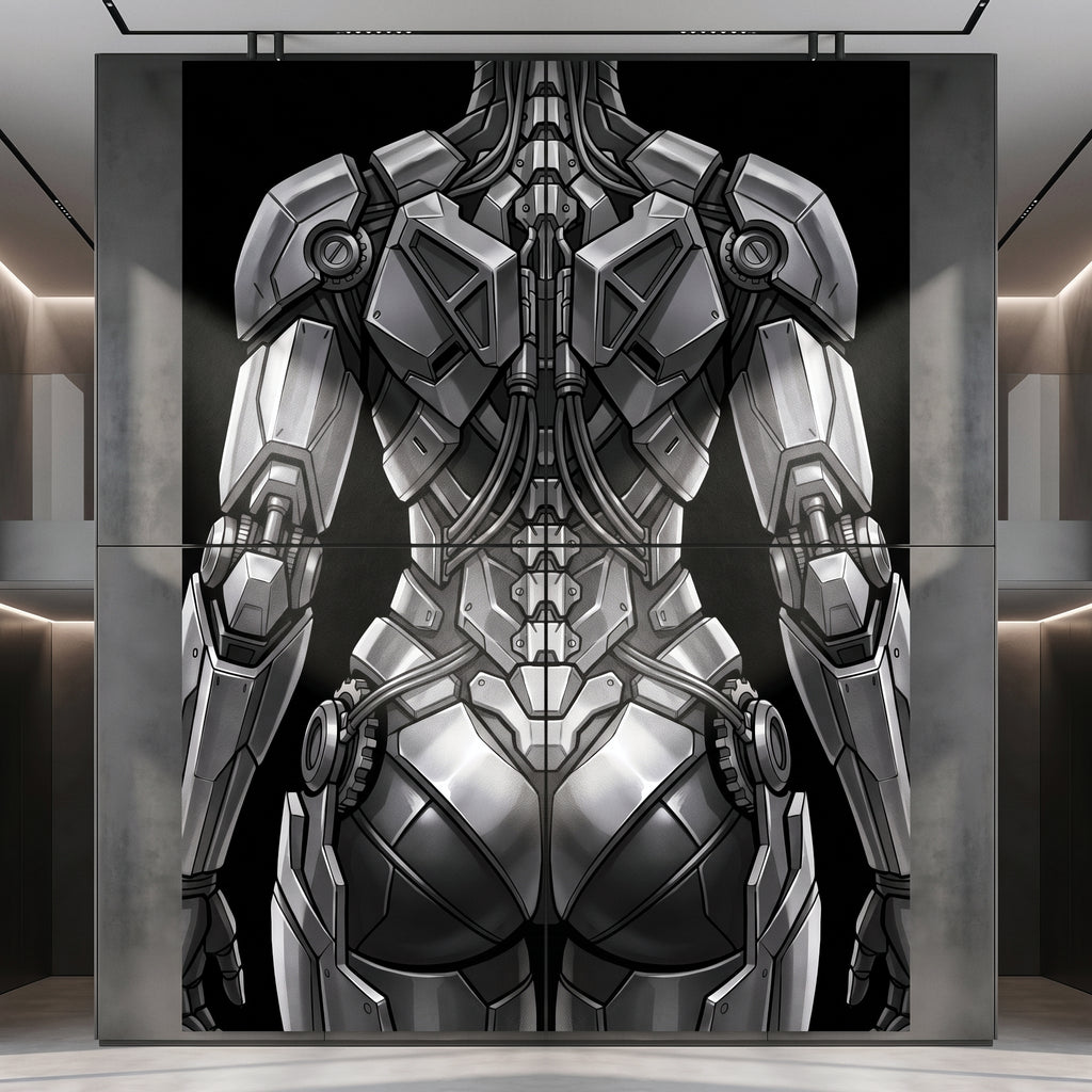 AURORA | Minimalist Cybernetic Female Sci-Fi Concept Art | Multi-Print Luxury Wall Art