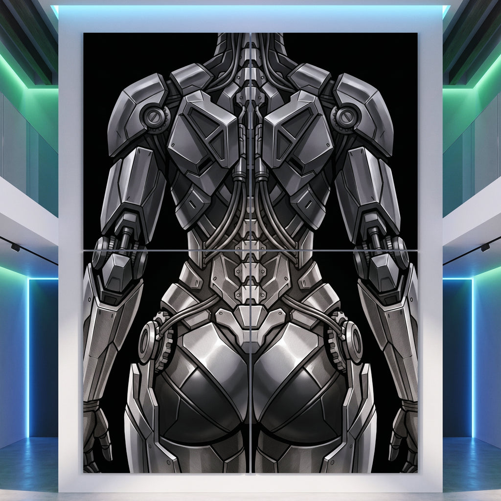 AURORA | Minimalist Cybernetic Female Sci-Fi Concept Art | Multi-Print Luxury Wall Art