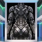 AURORA | Minimalist Cybernetic Female Sci-Fi Concept Art | Multi-Print Luxury Wall Art
