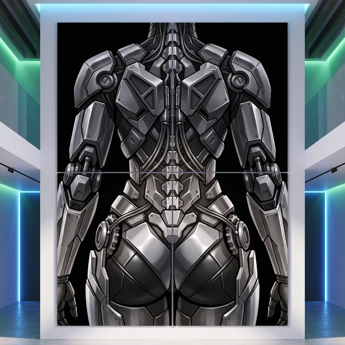 AURORA | Minimalist Cybernetic Female Sci-Fi Concept Art | Multi-Print Luxury Wall Art