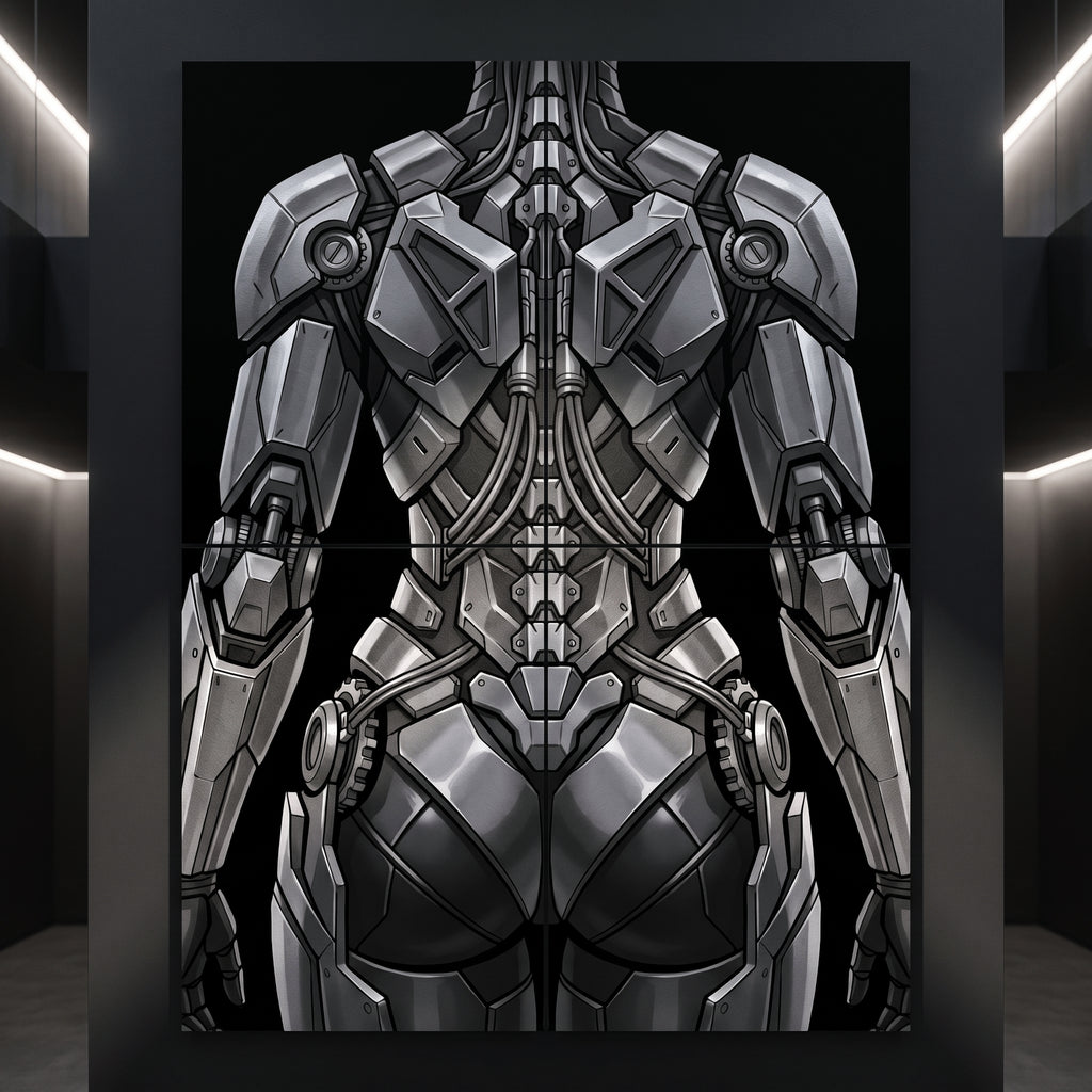 AURORA | Minimalist Cybernetic Female Sci-Fi Concept Art | Multi-Print Luxury Wall Art