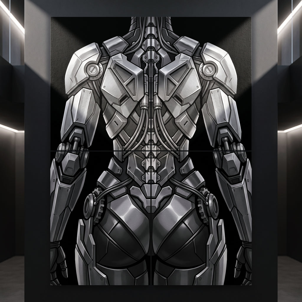 AURORA | Minimalist Cybernetic Female Sci-Fi Concept Art | Multi-Print Luxury Wall Art