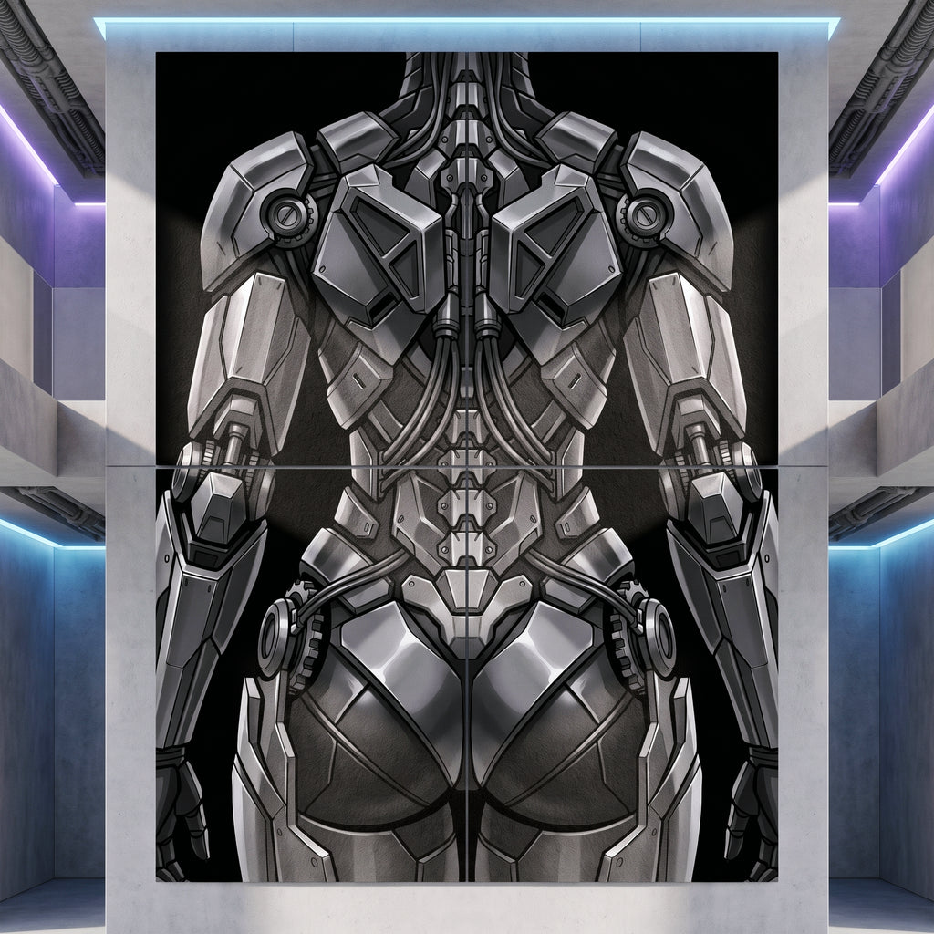 AURORA | Minimalist Cybernetic Female Sci-Fi Concept Art | Multi-Print Luxury Wall Art