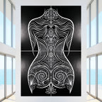 CORAL | Minimalist Female Figure Coastal B&W Op Art | Modern Luxury Multi-Print Wall Art