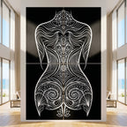 CORAL | Minimalist Female Figure Coastal B&W Op Art | Modern Luxury Multi-Print Wall Art