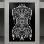 CORAL | Minimalist Female Figure Coastal B&W Op Art | Modern Luxury Multi-Print Wall Art