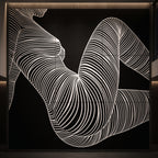 COUTURE | Reclining Minimalist Female Form Op Art | Luxury Multi-Print Wall Art | 1-Of-1