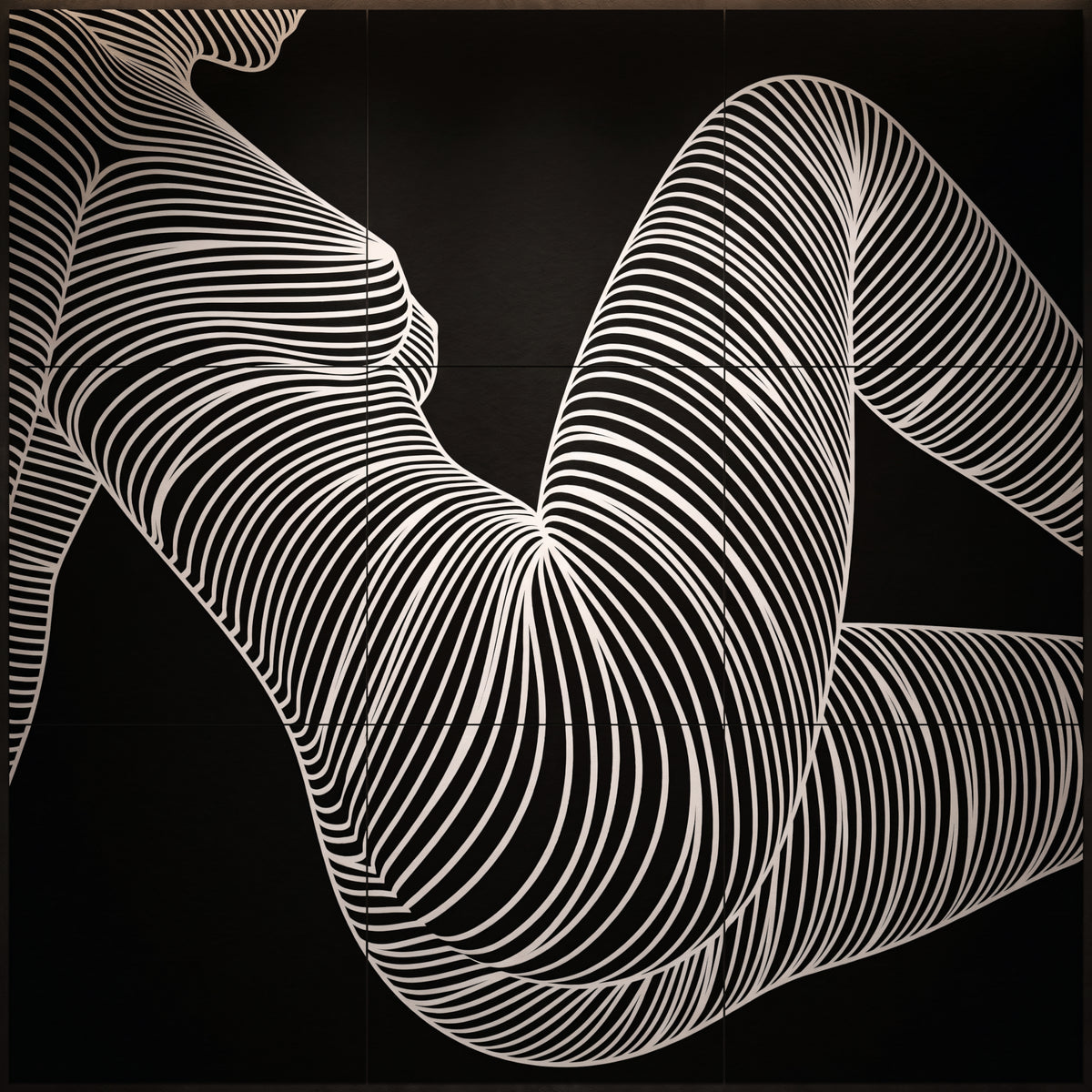 COUTURE | Reclining Minimalist Female Form Op Art | Luxury Multi-Print Wall Art | 1-Of-1
