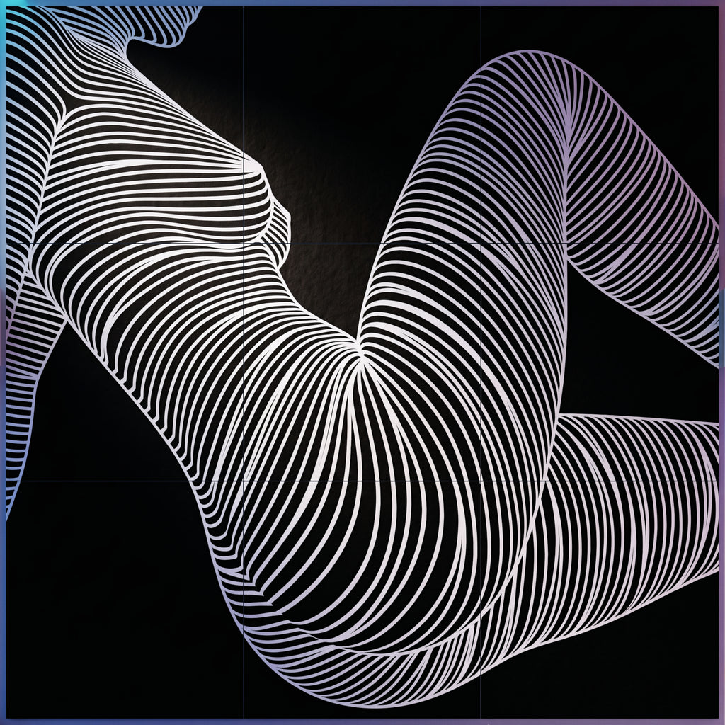 COUTURE | Reclining Minimalist Female Form Op Art | Luxury Multi-Print Wall Art | 1-Of-1