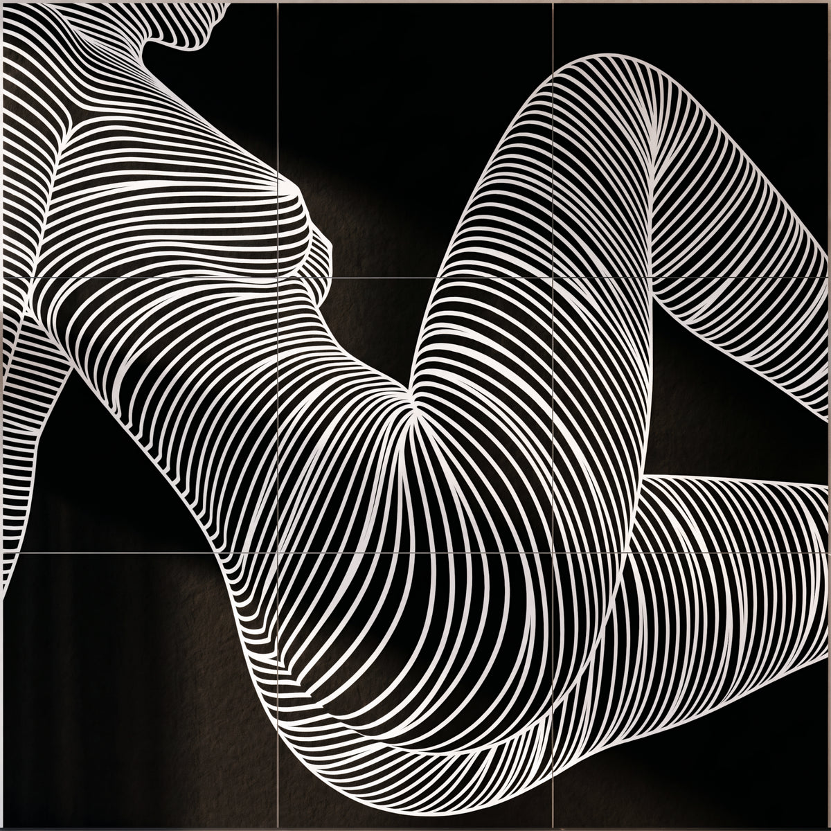 COUTURE | Reclining Minimalist Female Form Op Art | Luxury Multi-Print Wall Art | 1-Of-1